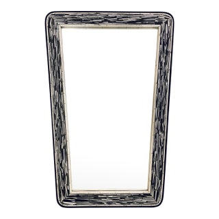 Revelation Modern Black and White Inlay Wall Mirror For Sale
