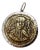 1990s Bronze Byzantine Coin Pendant in 14k White Gold Mount For Sale