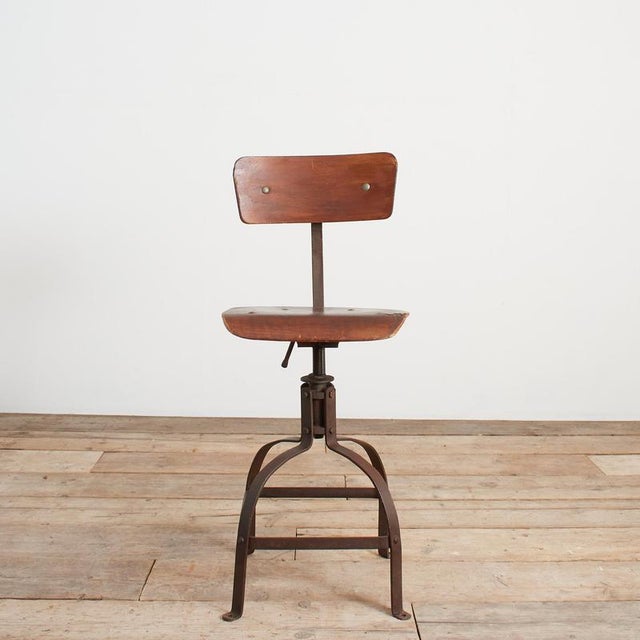 Antique French Model 204 G Draughtsmans Desk Chair by Bienaise, 1940s For Sale - Image 11 of 12