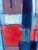 Textile Norberto Uribe Dominican Modernist Village Blue Painting on Canvas For Sale - Image 7 of 12