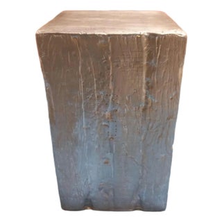 Anthropologie Silver Side Tables From Recycled Wood For Sale