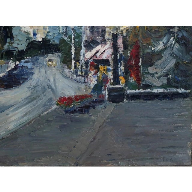 1980s City Landscape Urban Antique Oil Painting Original Soviet Art Ukrainian Artist Weaver 35-48 For Sale - Image 6 of 6