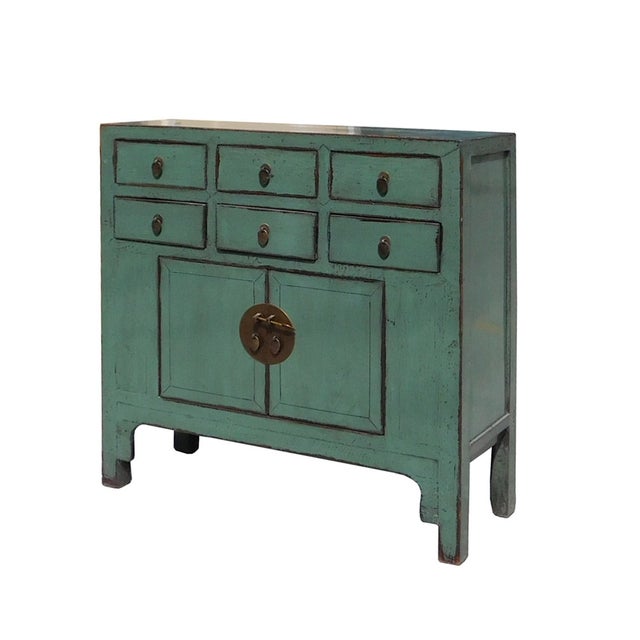 Gray Blue Lacquer 6Drawer Credenza Chairish