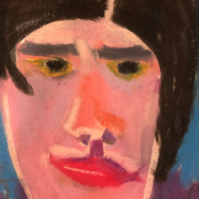 Original Robert Cooke Abstract Pastel Portrait 1960’s “Rose” For Sale - Image 4 of 6