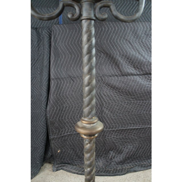 Late 20th Century Visual Comfort Spanish Revival Cast Iron Barley Twist Candelabra Floor Lamp For Sale - Image 12 of 13