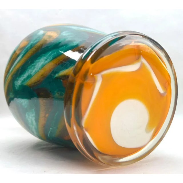 Glass Vintage Space Age Multiple Colors Opaline Florence Vase, 1958 For Sale - Image 7 of 10