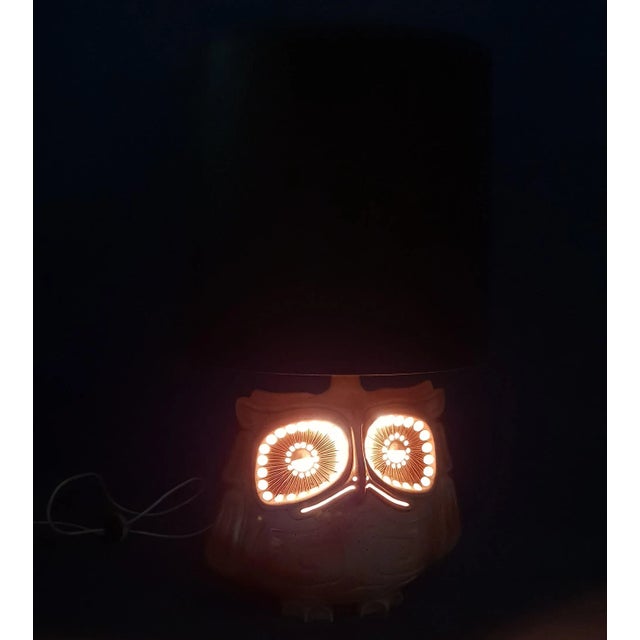 Ceramic Owl Lamp, 1950s For Sale - Image 4 of 10