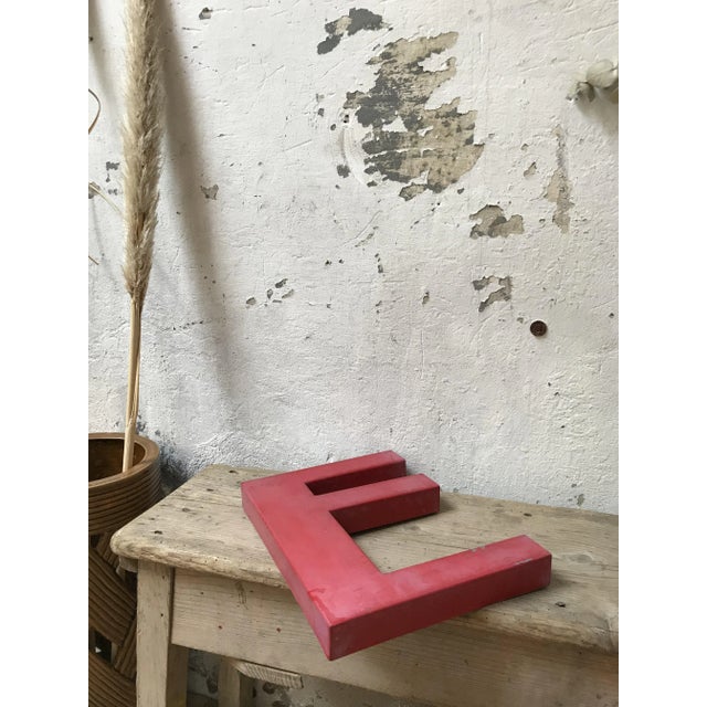 Vintage Industrial Metal Letter E For Sale - Image 4 of 6