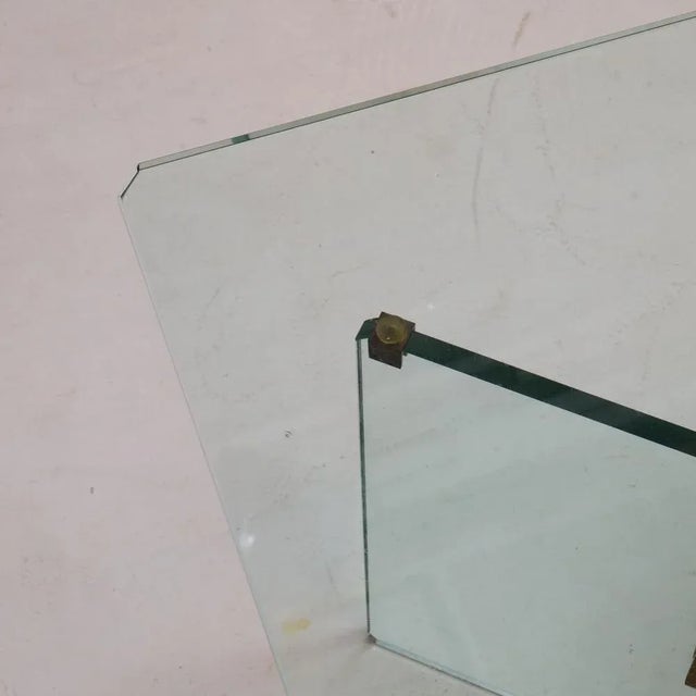 Peter Ghyczy Vintage Coffee Table in Glass and Brass by Peter Ghyczy, 1970s For Sale - Image 4 of 9