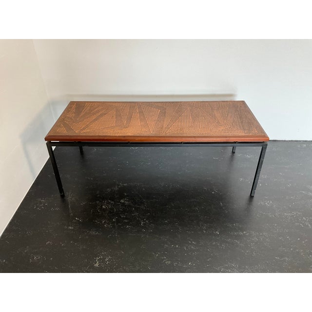 Mid-Century Modern Coffee Table with Floating Top in Teak and Copper, 1960s For Sale - Image 10 of 18