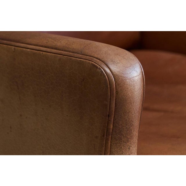Scandinavian Lounge Chair in Patinated Cognac Leather by Børge Mogensen, 1950s For Sale - Image 8 of 15