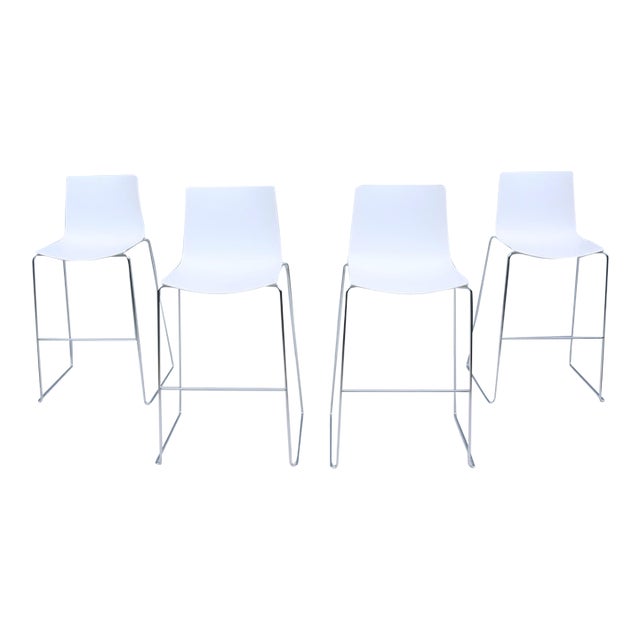 Italian Lievore Altherr Molina for Arper Stackable Catifa Bar Stools, Set of 4 For Sale