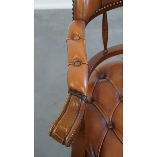 Animal Skin Chesterfield Office Chair in Cowhide and Wood For Sale - Image 7 of 16