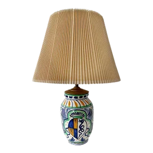 Vintage Italian Lamp - Hand Painted Glazed Ceramic