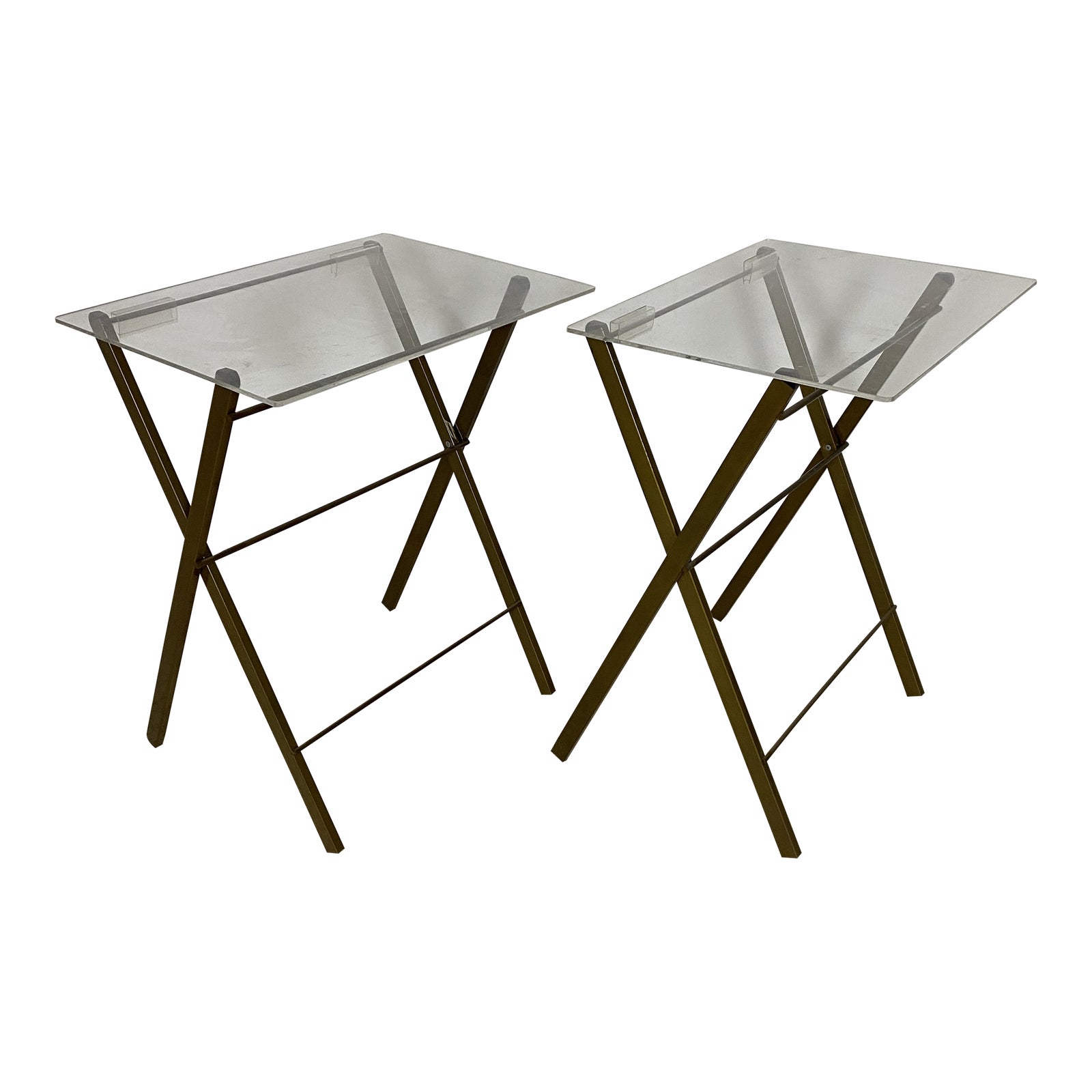 Mid 20th Century Vintage Acrylic Tv Trays Set of 2 Chairish