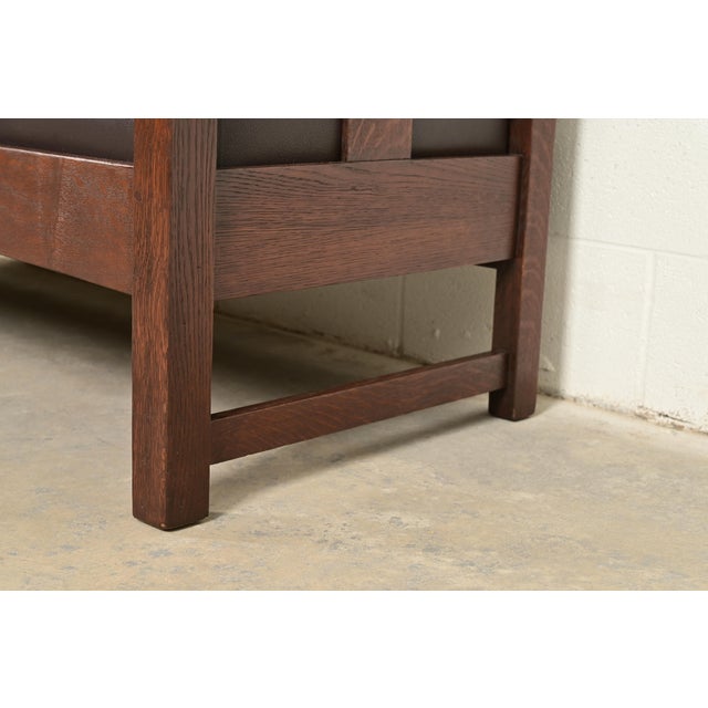 Limbert Antique Mission Oak Arts & Crafts Settle Sofa, Circa 1910 For Sale - Image 14 of 17
