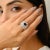 Carat&her Bold 925 Sterling Silver Ring With Blue Cubic Zirconia Size 6 For Sale - Image 4 of 12