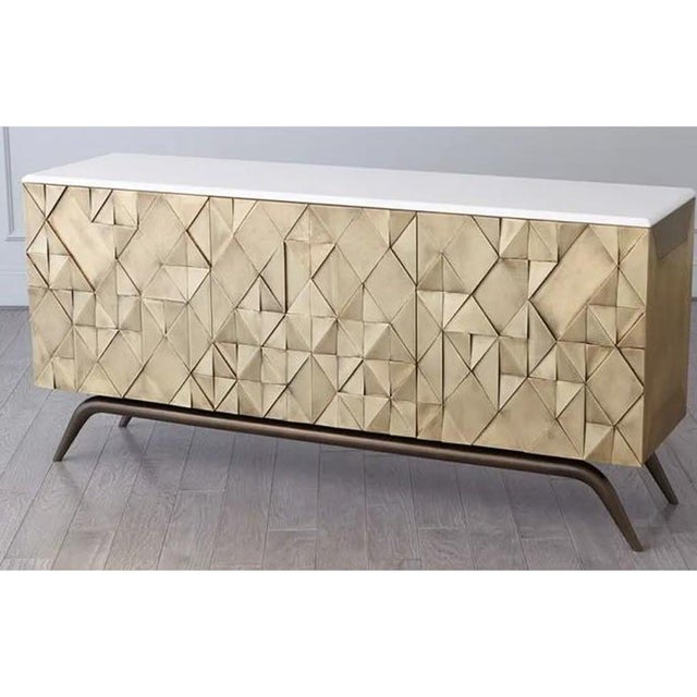 Global Views Global Views Triangle Cabinet-Brass For Sale - Image 4 of 12