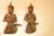 19th c. pair of elegant Large Siamese gilt carved teakwood figures one a musician holding a flute and one dancer holding a...