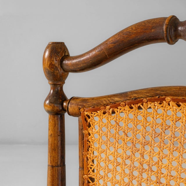 1900s French Louis XIII Wooden Armchairs With Cane Seats & Backs - A Pair For Sale In Greensboro - Image 6 of 18