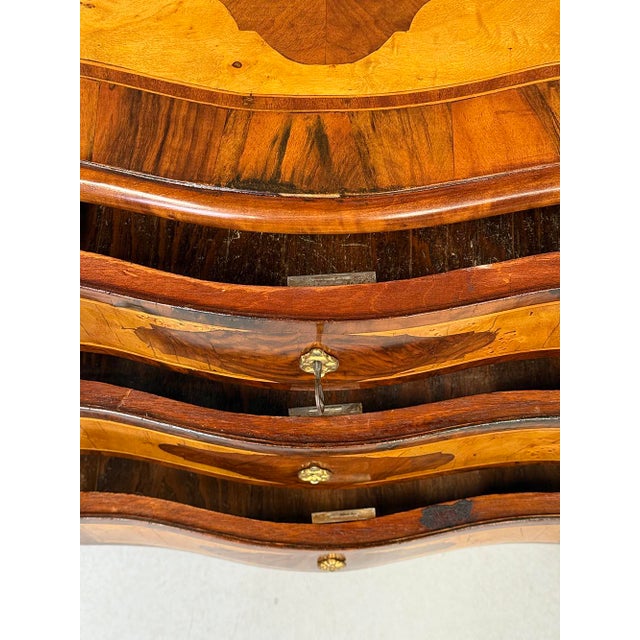 Antique Neo-Baroque Bedside Tables with Inlays, 1910s, Set of 2 For Sale - Image 6 of 9