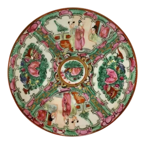 Vintage Rose Medallion Hand Painted Plate