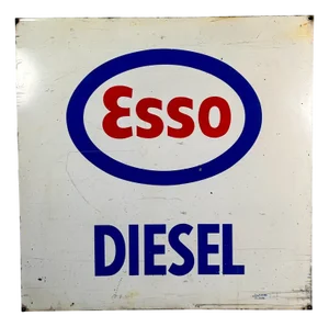 Esso Diesel Sign in Enamel from Plastemal, Nivelles, 1968