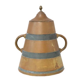 French Basque Decorative Zinc & Copper Water Holder / Herrade, 19th Century For Sale