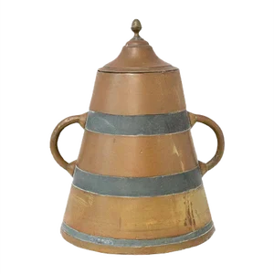 French Basque Decorative Zinc & Copper Water Holder / Herrade, 19th Century