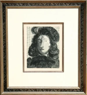 1980s Plate 4 Portrait Pochoir After Pablo Picasso