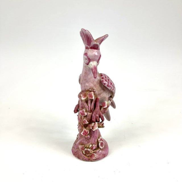 Textile 1990s Chinoiserie Porcelain Bird on Flowering Tree For Sale - Image 7 of 10