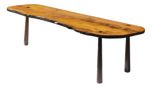 Mid-Century Modern Brutalist Tripod Free-Form Coffee Table in the style of George Nakashima, France, 1950s