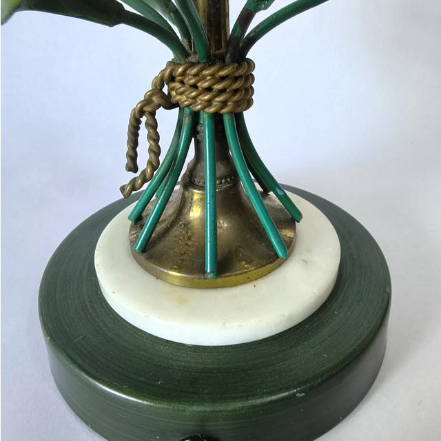Spectacular mid century Italian tole table lamp. Lamps like this were a staple of the now iconic Hollywood regency...