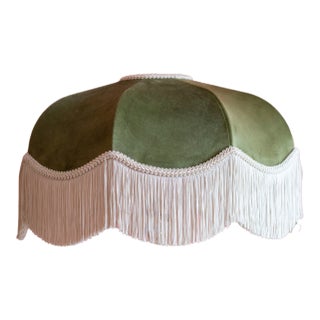 The Pistachio Fringed Lampshade - Large For Sale
