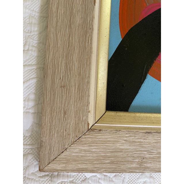 1970s 1970s “Omage to My Friend Miro” Abstract Acrylic Painting by Peter Keil, Framed For Sale - Image 5 of 6