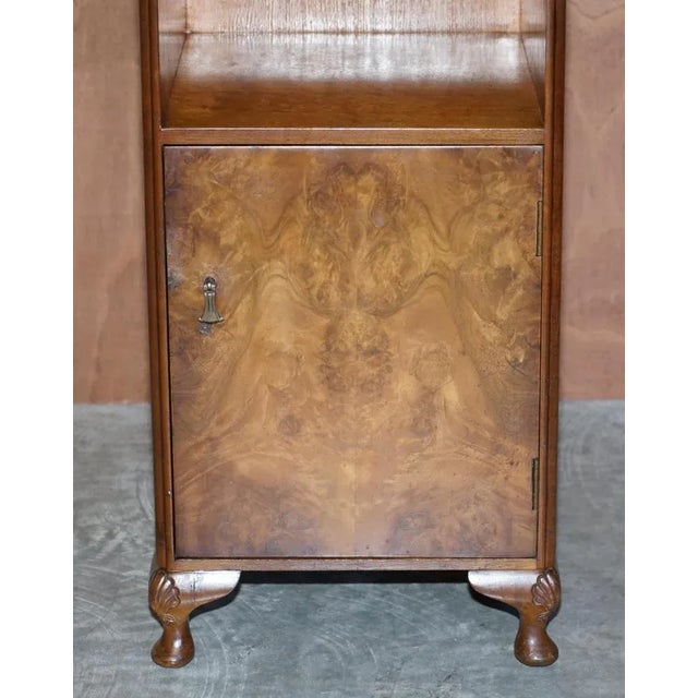 Vintage Burr & Walnut Bedside Cupboard, 1930s For Sale - Image 3 of 13