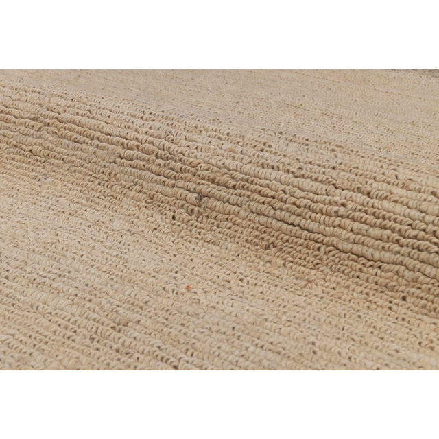 Textile High Quality Hand Knotted Light Tan Natural Jute Loop Pattern Solid Rug 10x14Ft. For Sale - Image 7 of 12