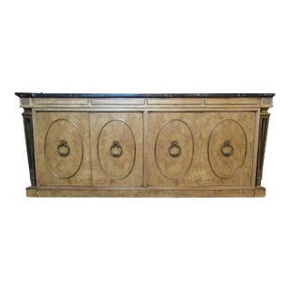 Mid 20th Century Burl & Marble Mastercraft Credenza For Sale