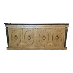 Mid 20th Century Burl & Marble Mastercraft Credenza