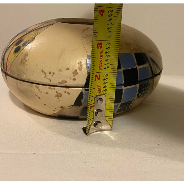 1980s Modernist Geometric Raku Pottery Vessel by Ann Darling | Chairish