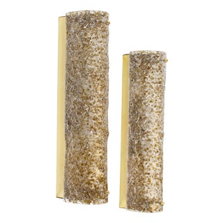 Vintage Murano Glass Tube Wall Lamps from Hillebrand, 1970s, Set of 2 For Sale