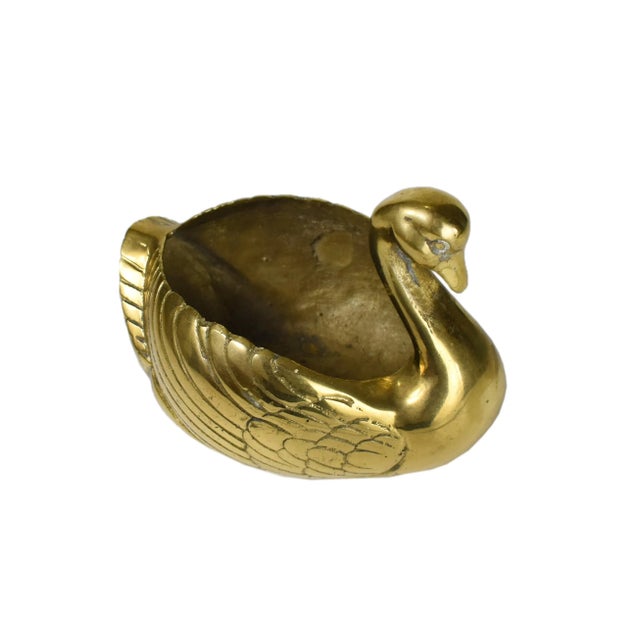 Vintage Brass Swan Planter Brass Waterbird Vase Figurine For Sale - Image 4 of 10