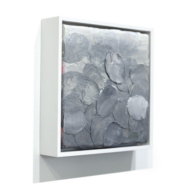 River Stones - Grey Tone Textured Abstract Mixed Media Original Artwork by Frederic Paul For Sale In Los Angeles - Image 6 of 9