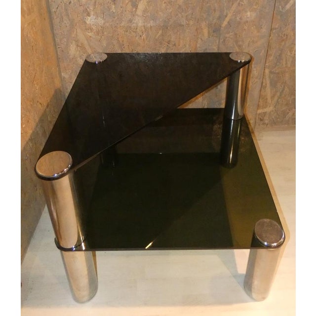 Mid-Century Modern Italian Table in Crystal and Steel by Marco Zanuso for Zanotta, 1960s For Sale - Image 3 of 18