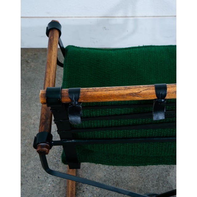 Mid Century Danish Modern Armchair Chair Attributed to Cleo Baldon Terra Green Metal Wood MCM For Sale - Image 10 of 12