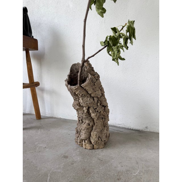 Wood Vintage Cork Bark Vase, 1970s For Sale - Image 7 of 18