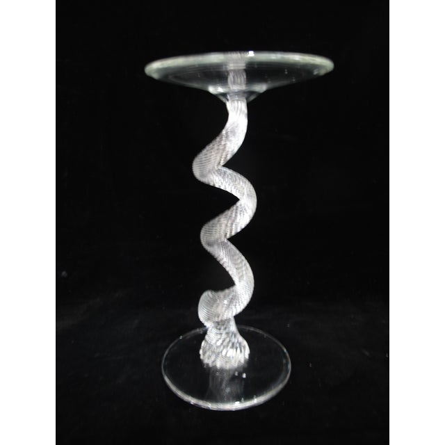 Mid-Century Modern Harry Stuart RPM Studio Art Glass Snake Coil Twist Spiral Stem Candleholder Set For Sale - Image 3 of 9