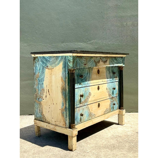 Vintage Hand-Painted Drapery Swag Motif Dresser For Sale - Image 14 of 16