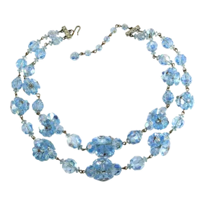 Vintage Blue Margarita Stones and Beads Necklace