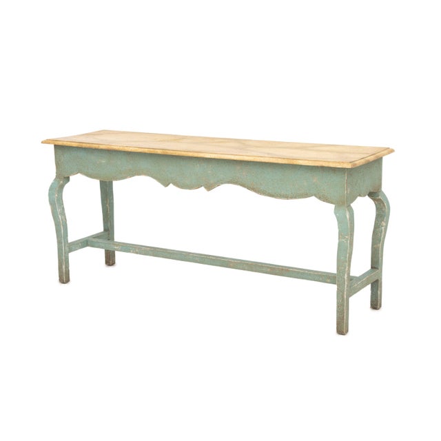 Green Niermann Weeks French Provincial Style Painted Wood Console Table For Sale - Image 8 of 8